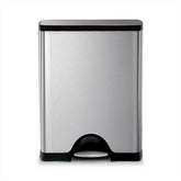 simplehuman 50l rectangular trash can in brushed stainless steel for space-saving placement