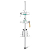 Simplehuman 8ft tension pole shower caddy with stainless steel build for a sturdy, tool-free fit.