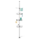 simplehuman 9ft tension pole shower caddy with adjustable shelves for tall bottles