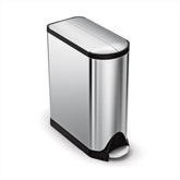 simplehuman butterfly lid trash can center-opening for extra clearance