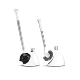 Simplehuman plunger and toilet brush bundle with magnetic collars keeps tools drip-free.