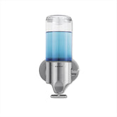 Simplehuman wall mount pumps with 15oz dispenser keeps shower organized and within reach.