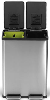 SIMPLI-MAGIC 60L dual-compartment bin front view for organized waste sorting