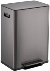 SIMPLI-MAGIC Infinity Edge 16G trash can front view with spacious 60L capacity for busy kitchens
