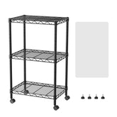 SINGAYE 3-shelf wire shelving unit front view for compact kitchen storage.