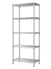 SINGAYE 5-tier shelving unit with upper pole setup for garage storage.