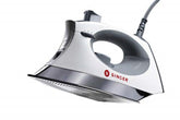 SINGER SteamCraft iron with OnPoint tip for precise pressing around buttons and seams.