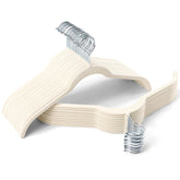 Sishynio premium velvet hangers closeup with flocked surface protecting fabrics.