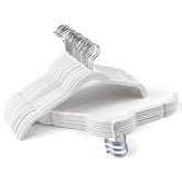 Sishynio Premium Velvet Shirt Hangers front view with secure flocked finish.