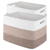 SIXDOVE gradient brown storage baskets 2-pack on a shelf, durable and stylish.