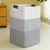SIXDOVE 96L gradient grey laundry hamper in a woven design for spacious storage.