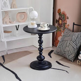SJIE side table round top with matte finish, perfect for compact living rooms.