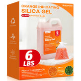 Skaqwuan orange indicating silica gel beads in packaging protect items from moisture.