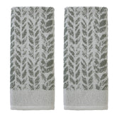 SKL Home Distressed Leaves hand towel close-up shows soft Turkish cotton fibers