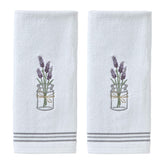 SKL Home lavender hand towels 2-pack in white, 16x25, soft and absorbent for daily use.
