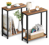SLEEPING LAMB narrow end tables set beside bed for compact space