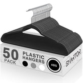 Smartor plastic hangers 50-pack black pack-shot keeps closet neat and efficient