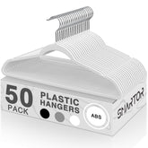 Smartor Plastic Hangers 50-pack front view shows slim, space-saving design