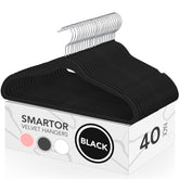 Smartor velvet hangers 40-pack with non-slip grip for heavy coats
