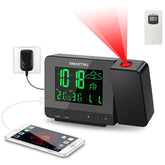 SMARTRO SC31B projection clock showing time on wall with soft red glow