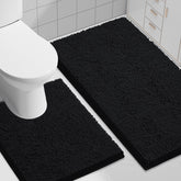 Smiry bathroom rugs 2pc set soft chenille texture for cozy feet after shower
