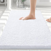 Smiry Luxury Chenille Bath Rug close-up pile showing plush softness and quick-drying fibers