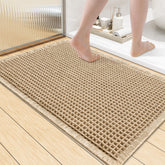 Smiry waffle bath mat front view with dense weave for plush underfoot.