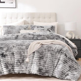 Smoofy fluffy king size comforter set closeup showing ultra-soft micro-mink texture and warmth.