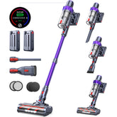 SMOTURE cordless vacuum with two batteries enabling long runtime for whole-house cleaning