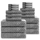 Smuge 18-piece towel set packaging shows full kit for your bathroom