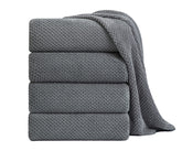 Smuge extra-large 35x70 gray bath towels pack of four for lounge and drying
