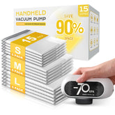 SNOCOD 15-pack vacuum storage bags and pump for organized travel