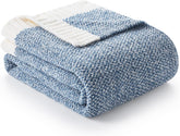 Snuggle Sac blue blanket full view, a cozy twin-size throw for bed and sofa.