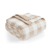 Snuggle Sac checkered blanket with ultra-soft microfiber texture for cozy evenings