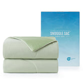 Snuggle Sac cooling comforter front view demonstrates breathable night cooling.