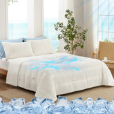 Snuggle Sac cooling comforter queen top view shows cooling fabric that helps hot sleepers stay dry.
