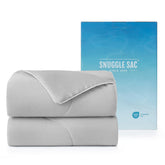 Snuggle Sac cooling comforter on bed for hot sleepers seeking breathable cooling