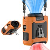 Socool waist fan clip-on wearable orange for hands-free cooling during outdoor activities.