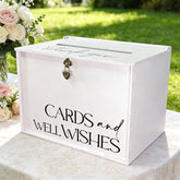 SOFARKKT large wedding card box with lock front view highlights secure, elegant reception decor