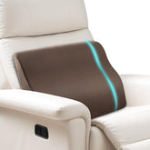 SofGlowly lumbar support pillow in recliner side view provides steady back support