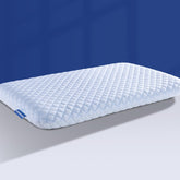 SofGlowly Ultra Thin Pillow side view showing 2.75-inch height for stomach sleepers.