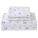 Softan Floral Full Sheet Set overview with purple flowers for cozy nights.