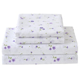 Softan Floral Queen Sheet Set packaging showcases purple print for gifting appeal.