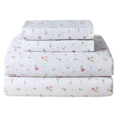 Softan pink floral queen sheet set with breathable, ultra-soft microfiber for comfortable nights.