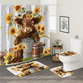 Sokdcam Highland cow shower curtain 72x72 adds cozy farmhouse charm to bathrooms.