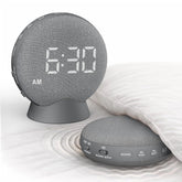 SolaceRise alarm clock front view showing 110dB wake-up capability