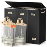 SOLEDI 200L laundry hamper front view with lid keeps items organized and odors contained.