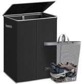 SOLEDI laundry hamper with lid shows concealed storage for tidy spaces.