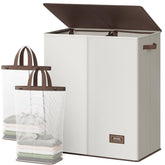 SOLEDI luxury double laundry hamper with lid keeps clothes organized and hidden.