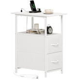 Somdot end table with charging station top view, ideal for easy device charging beside your sofa.